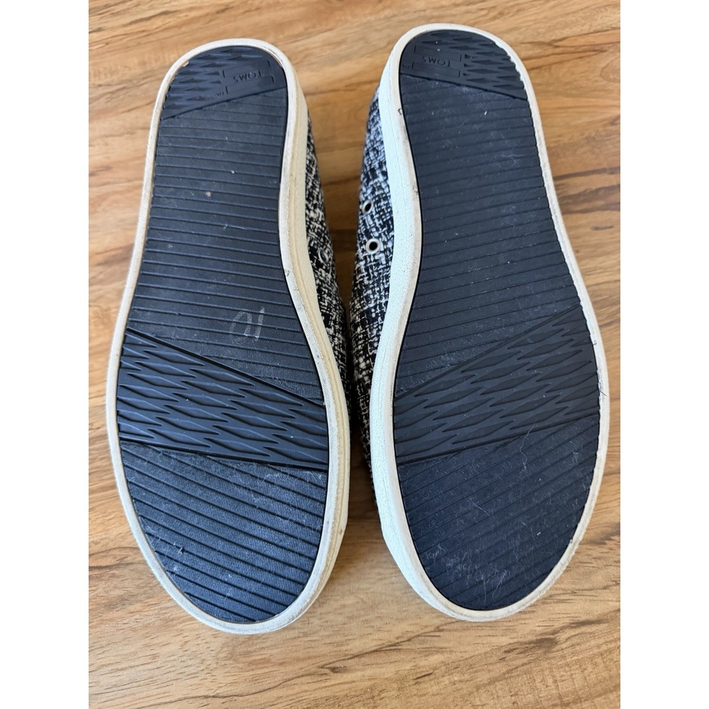 TOMS Alpargata Black & White Tweed Slip-On Flats |‎ Women's Size 8.5 - Picture 5 of 5